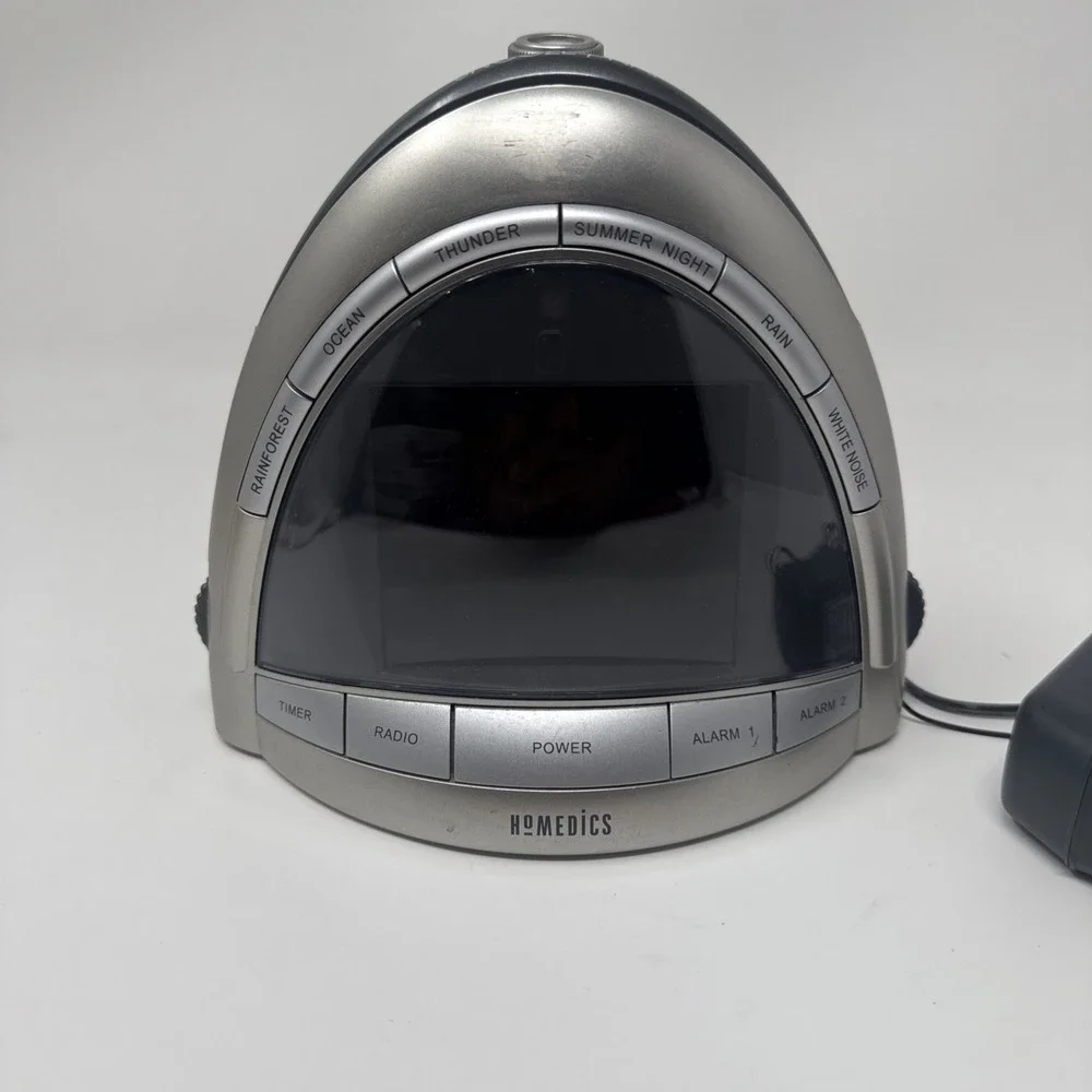 HoMedics SS-5010 SoundSpa Alarm Clock Radio Nature Sounds Night Light Tested
